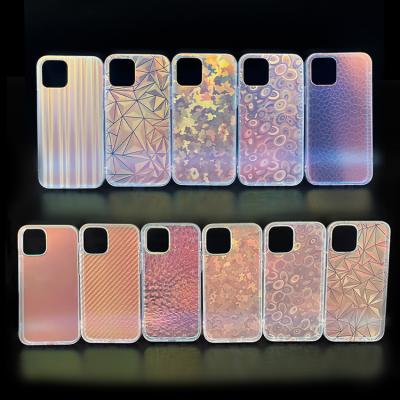 China New Design Gradient Laser Hologram Anti-Scratch Hologram Vacuum Plating Cover Device IMD Shockproof Phone Case For iPhone 13 12 Pro for sale