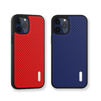 China Custom Anti-Drop Soft Hard PC Heat Dissipation TPU Cell Phone Shell Full Cover Shockproof Mesh Hybrid Sleeve Phone Case For iPhone 13 12 for sale