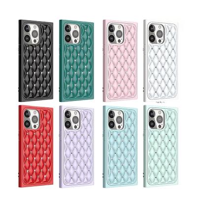 China Diamond Encrusted Glitter Handmade Hard PC Design Colorful Beading Shockproof Phone Case Anti-fall Luster Style For iPhone 13 12 11 Pro Max for sale