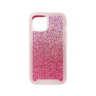 China Anti-Drop Two Layer Design Smooth Anti-Slip TPU Hard PC With Glitter Film Shock Proof Phone Case For iPhone 12 Pro Max for sale