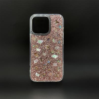 China Real Dry Flower Clear Armor Back Cover Shockproof Full Covered Epoxy Craft Glue Glitter Phone Cover For iPhone 13 Mini Pro Max for sale