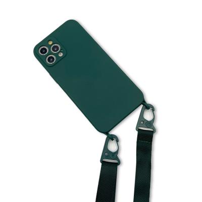 China Anti-fall Lanyard Hulle Strap Cord Tether Phone Cover With Hook For iPhone 12 Pro TPU Soft Cross - Body Phone Case For iPhone 12 13 Pro Max for sale