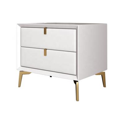 China Gold Nightstands 2 Drawer Nightstands Luxury White Convertible 3 Drawer Night Stand for sale