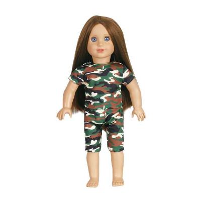 China Changeable Style Wholesale Custom Realistic Vinyl Cloth Camouflage Clothing 18 Inch American Doll Lovely for sale