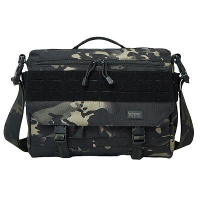 China Camouflage Camouflage Laser Cut Messenger Bag Chest Cross Body Outdoor Sports Waterproof Sling Nylon Durable Bag for sale