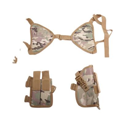 China Light Attack Game War Battlefield Pocket Pistol Gun Holster Camouflage Military Gun Holster For Armpit Tactical Training Armpit for sale