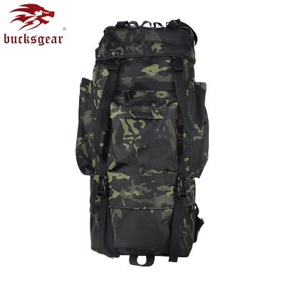 China Bucksgear 65L Mountain Tactical Rucksack Military 900D Outdoor Rise Travel Outdoor Travel Waterproof Tactical Backpack With Rain Cover for sale