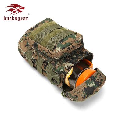 China Bucksgear Factory OEM Travel Wholesale Canvas Army Water Bottle Military Tactical Water Bottle Bag Large Capacity for sale