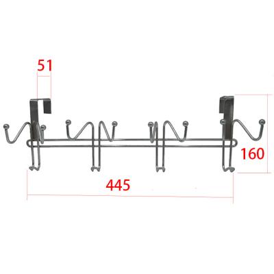 China Modern Wholesale Home Furniture Metal Over The Door Hook Jacket Tie Belt Towel Hanger With 4 Hooks for sale