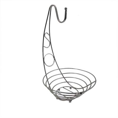 China Factory Supplies Sustainable Metal Wire Fruit Basket With Banana Holder for sale