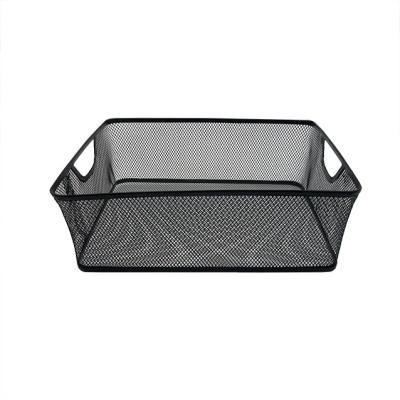 China Sustainable Storage Display Wire Mesh Basket Desk Table Organizers Wire Organizer for sale