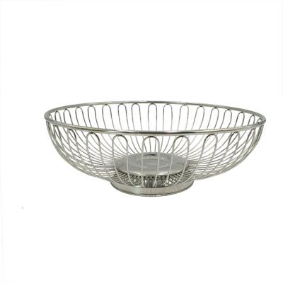 China Sustainable Stainless Steel Wire Storage Baskets Kitchen Metal Fruit Basket for sale