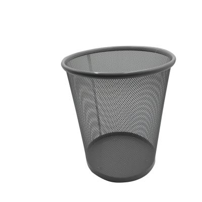 China Cheap Viable Price Metal Mesh Round Wire Decorative Metal Round Waste Bin Mesh Trash Can Office Paper Waste Bin for sale