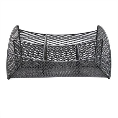 China Modern Hot Sale Metal Wire Mesh Storage Stationery Desktop Basket for sale