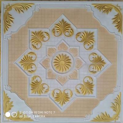 China Artistic Ceilings Decorate Gypsum Board POP Gypsum Ceiling Gold Gypsum Ceiling Tile for sale