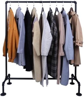 China Coastal Industrial Garment Rack Pipe Free Standing, Heavy Duty Detachable Clothes Rail with 4 Stable Legs for Clothing Storage Display for sale