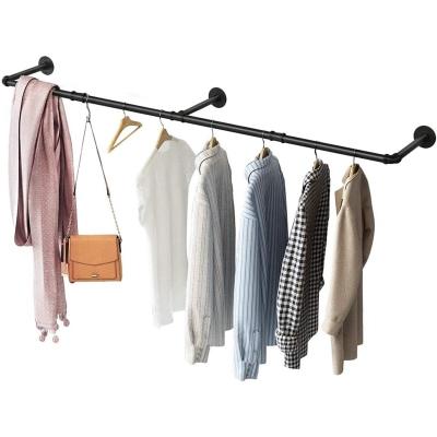 China 184cm Sweater Clothes Wall Rack Mounted Clothing Stored Hanger Clothes Storage Rack for sale