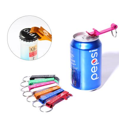 China Promotional Custom Aluminum Key Stocked Mini Portable Bulk Beer Wine Ring Bottle Opener Key Chain for sale