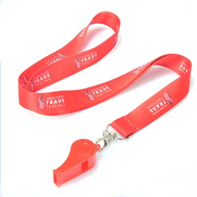 China Durable Promotional Custom Printed Personalized Emergency Police Whistle Retractable Lanyards for sale