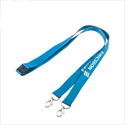 China Durable 2021 Customized Eco-Friendly Loose Polyester Double Ended Neck Lanyards With Badge Holders for sale