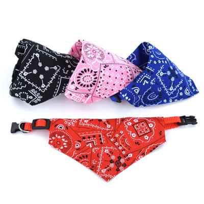 China Viable Wholesale OEM Custom Design Bandanas 100% Cotton Pet Soft Bandanas Logo Printed Dog Birthday Collar for sale