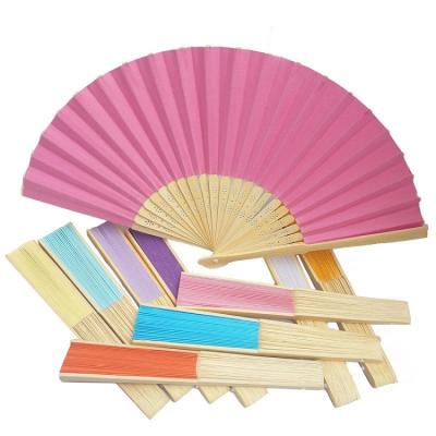 China China Custom Kpop Printed Logo Personalized Decorative Portable Bamboo Folding Hand Paper Fans for sale