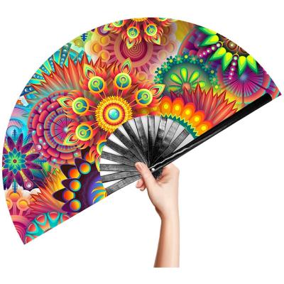 China China Praise Festival Bamboo Folding Hand Fan For Men/Women Dance Music Party Performance Decorations Gift for sale