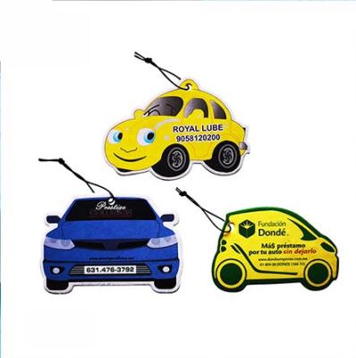 China Long Lasting Stock Scents Luxury Promotional Perfume Hanging Scented Cute Custom Paper Car Air Freshener for sale