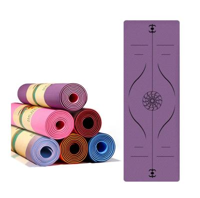 China Unique Professional Eco-friendly Custom Natural Rubber Non Slip Design Exercise Gym Fitness 6mm Tape Yoga Mat for sale