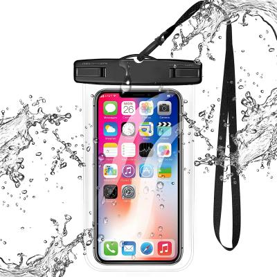 China Thick Transparent Underwater Dry Waterproof Phone Case Bag Full Pocket Anti-fall Compatible For Swimming for sale