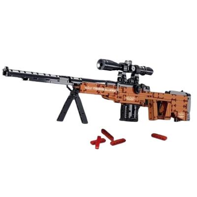 China High Quality DIY Building Brick AWM Sniper Rifle Toy Gun Assault Rifle Model Model for sale