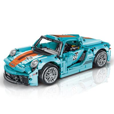 China 1:14 Tiffany Blue 1502PCS Super Fast Vehicle Educational Racing Car MOC Bricks Toy Model Building Blocks Boy Gifts Technic Toys for sale