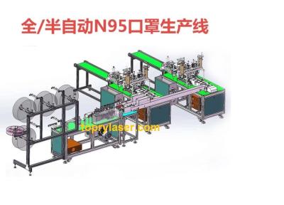 China 3Ply Non Woven Flat Mask Making Machine 1 With 2 Medical Sugical Face Mask Manufacturing Equipment for sale