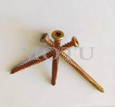 China Flat Pan High Strength C1022A High Carbon Torx Head Concrete Screws With Yellow Zinc for sale