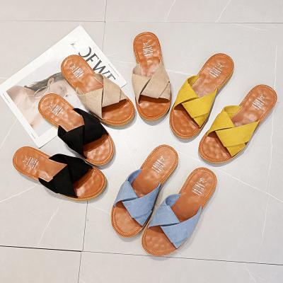 China Wholesale Fashion 2021 Fashion Women Slides Designer Beach Sandals Woman Summer Flats Shoes Sandals for Women and Ladies for sale