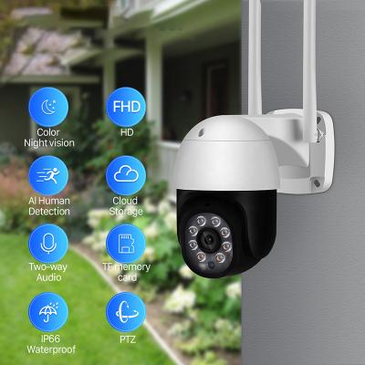 China NIGHT VISION Automotive Tracking Camera Hot Sale HD 1080P Full Color Waterproof Night Vision Icsee Wifi PTZ Outdoor Camera for sale