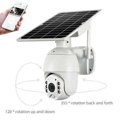 China Outdoor Waterproof IP PTZ Siren Night Vision 1080P2MP Solar Powered Colorful Wireless Camera Built-in IP66 WiFi CCTV Camera for sale