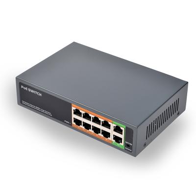 China POE PSE108EX V2.0 8+2 Extra 10/100Mbps Mini 250meter Port 48v Power Over Ethernet Switch poe switch for sale