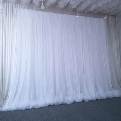 China Moden Wedding Stage Netting Background Gauze Drape Curtain Decoration Birthday Stage Layout Live for sale