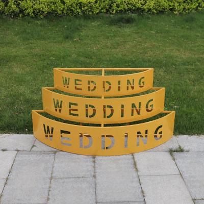 China Iron 2021 iron wedding props cut and hollowed wedding letter wedding stage backdrop pendant layout for sale