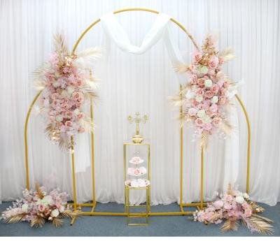 China Wedding Party Decoration 3 Pcs / Set Outdoor Wedding Arch Props Wrought Iron Flower Stand Geometric Irregular Birthday Party Backdrop Balloon Decor Shelf for sale