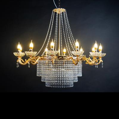 China 2021 European Luxury New Style Gold Color Circular Shape Crystal Luxury Ceiling Light Chandelier Lamp For Event Decoration for sale