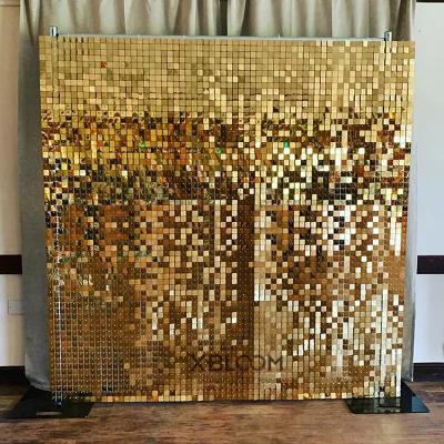 China 30x30cm Plastic 3D Wall Stickers Glitter 3D Wall Panel Art Mirror Wall Fabric Painting Wedding Birthday Party Decor Pneumatic Mark for sale