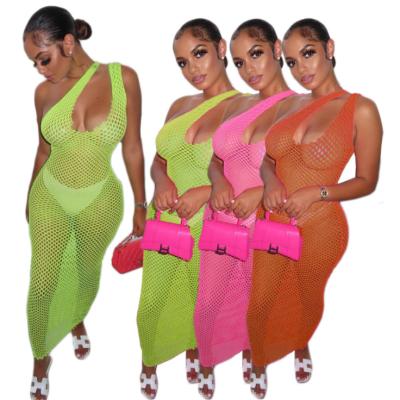 China Breathable summer ladies dress beach wear see through long dress with panties elegant women swimwear dress long two piece maxi with underwear for sale