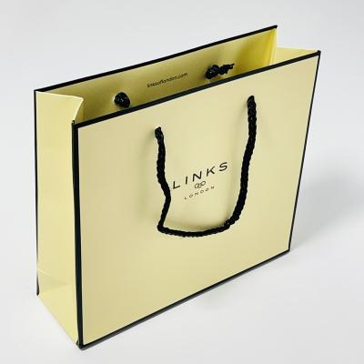 China jewelry & Watch & Eyewear Custom Printing High Quality Recyclable Flat Packed Commercial Luxury Shopping Paper Bags for sale