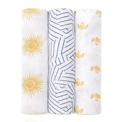 China Muslin Wrap Newborn Bamboo Cotton Blanket Set for sale