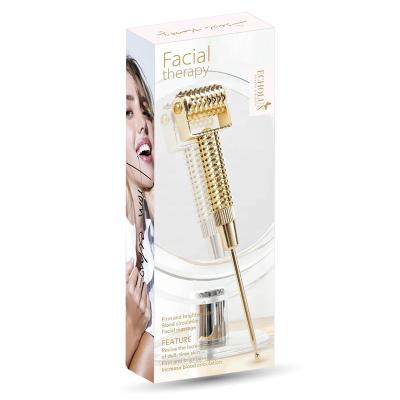 China 24K Metal Private Label Roller Mini Facial Massager Hand Held Cupping Massager Comfortable Gold Facial Bar T 4d 3d Roller for sale