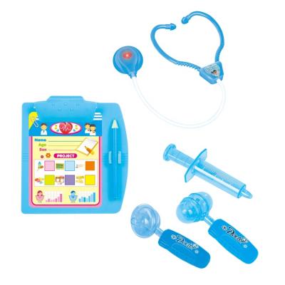 China 3 Age+ Funny Doctor Kit Toy Doctor and Nurse Games Folder with IC and Light for Kids 5pcs Educational Toys Set for sale