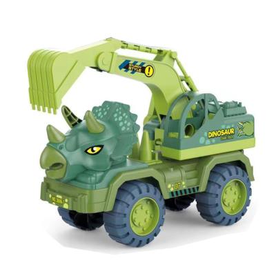 China New Design 3+ Toy Transport Car Set With Dino Models Tyrannosaurus Truck Set Dinosaur Transporter Truck For Kids for sale