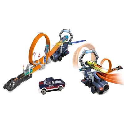 China New Product DIY Assembly Track Set Flexible Ejection Track Toy With Mini Alloy Car For Kids Gift for sale